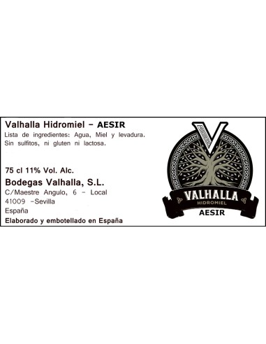 Ampolla d'hidromel Clàssica marca Valhalla de75cl