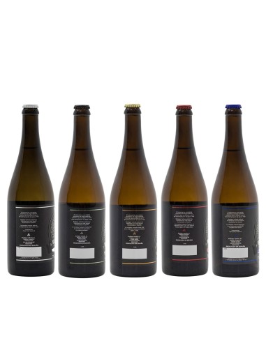 Surtido de botellas Valhalla Hidromiel, trasera de las botellas.